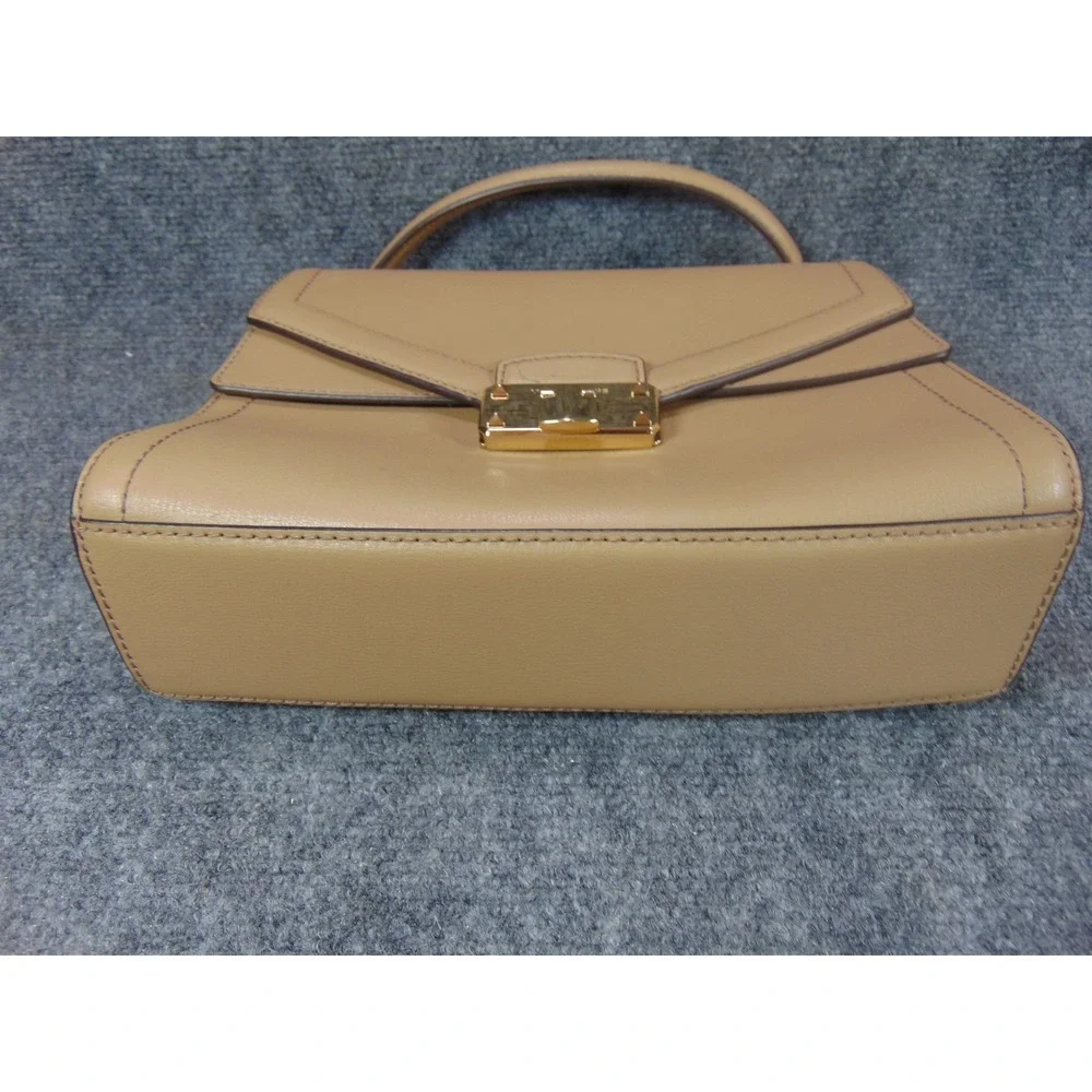 Michael Kors Handbag Jet Set Tan Leather Chain Strap Flap Turn Lock Shoulder Bag